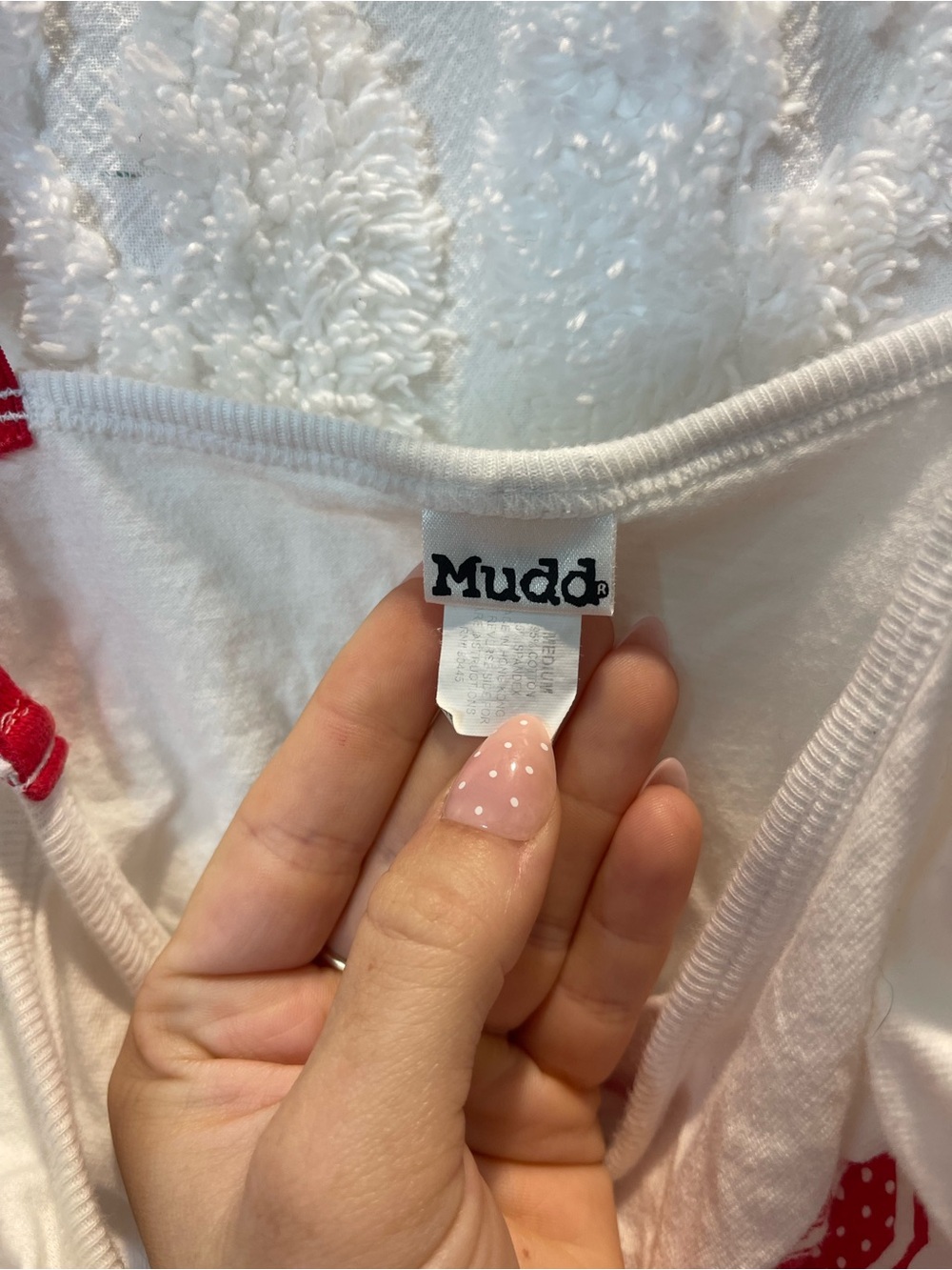Vintage White/red Mudd jersey crop top with red 'Mudd 00' graphic - Picture 3 of 5